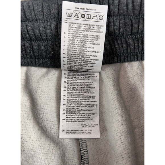 Adidas Pants Mens Medium Gray Essentials 3‎ Stripes Open Hem Fleece Sweatpants - Picture 5 of 6